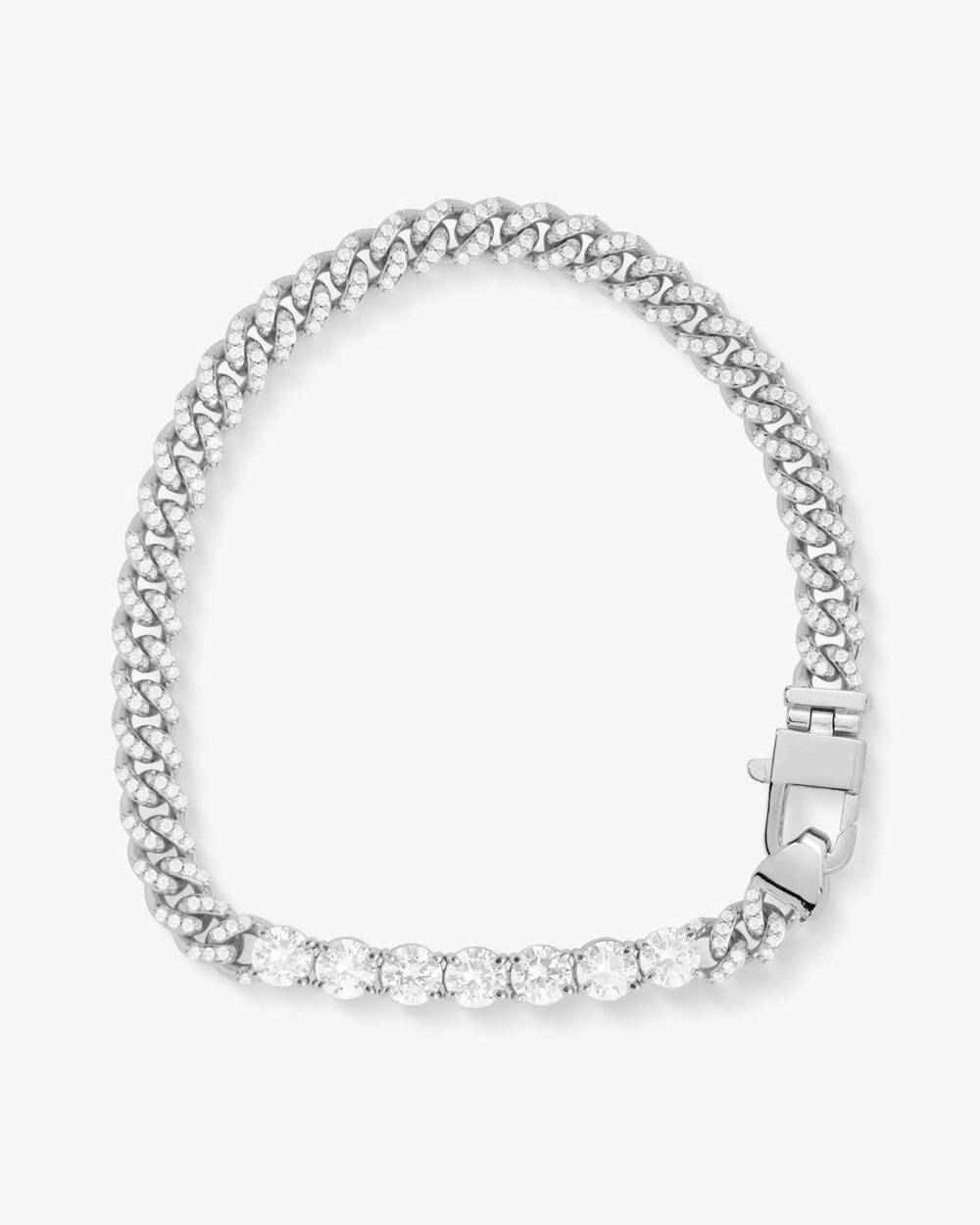 NEW MELINDA MARIA women's pavé julian loves diamonds bracelet in silver